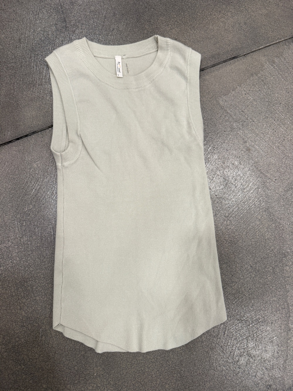 BE COOL Light Cream Ribbed Tank Top